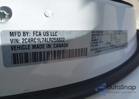 2020 Chrysler Pacifica Hybrid Touring L из США, поврежденный, VIN 2C4RC1L74LR258822